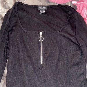 Black Zip Up Bodysuit